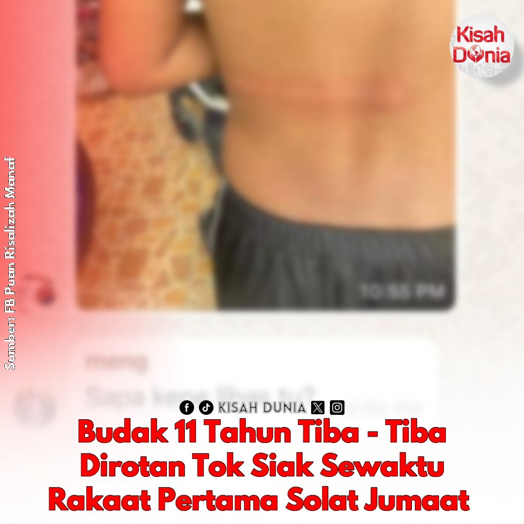 kisahdunia_com's tweet image. Arahan merotan dikeluarkan oleh AJK masjid yang tidak suka kanak-kanak solat di situ...

Berita Penuh: kisahdunia.com/link/525859

Ikuti channel rasmi Kisah Dunia di WhatsApp: kisahdunia.com/whatsapp

#masjid #solatjumaat #rotan #bising #toksiak #KisahDunia