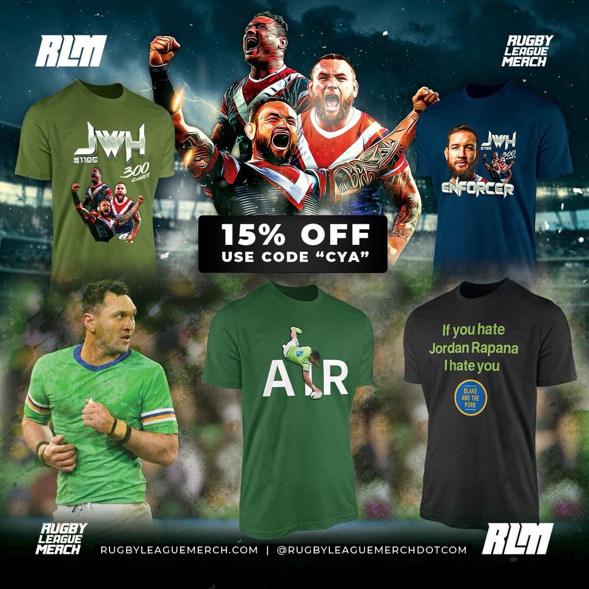Green Machine Podcast (@greenmachinepod) on Twitter photo Our mates at <a href="/rlmerchdotcom/">Rugby League Merch</a> are saying CYA to a couple of club legends with 15% OFF these adult shirts. Get in before the final buzzer!
rugbyleaguemerch.com/products/air-j… Our mates at <a href="/rlmerchdotcom/">Rugby League Merch</a> are saying CYA to a couple of club legends with 15% OFF these adult shirts. Get in before the final buzzer!
rugbyleaguemerch.com/products/air-j…