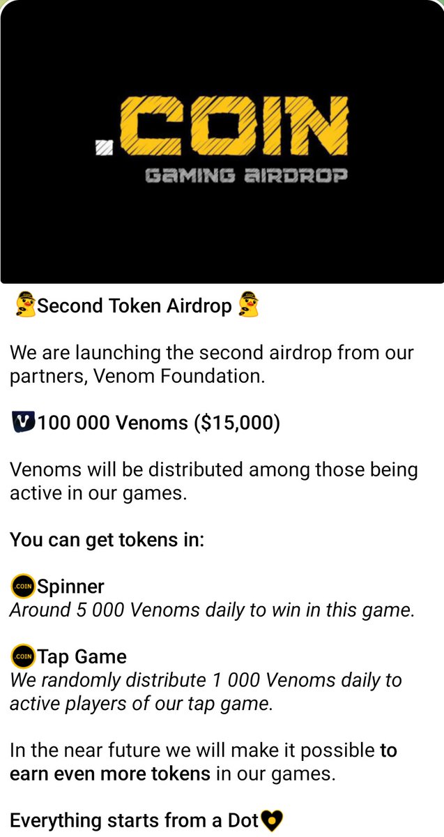 t.me/dotcoin_bot?st…
🏆+1.5k Dotcoins as a first-time bonus
💎+30k Dotcoins if you have Telegram Premium