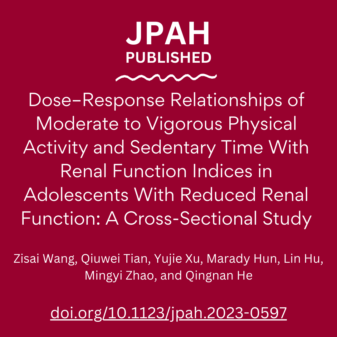 JPAHjournal's tweet photo. Kidneys work better in an active body. Amongst adolescents with #KidneyDisease, there are positive associations between increased #physicalactivity and reduced sedentary time, with specific markers of kidney function 

https://t.co/hY9Xv7Wxsf 
Currently 🆓 to read https://t.co/UxyUTPRIto