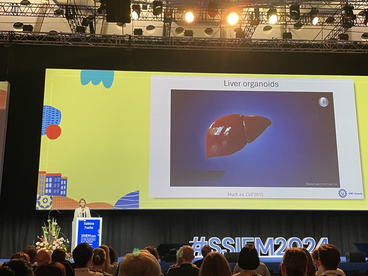 Day 3 opens with Modelling IEM, and the first talk comes from Sabine Fuchs on Liver models of rare diseases. 

Sabine explains how the development of hepatic organdies supports investigation of rare disease #ssiem2024 #organoids