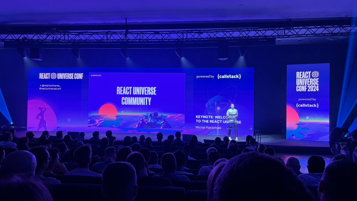 Piotrski's tweet image. We are just React Universe Developers #ReactUniverseConf