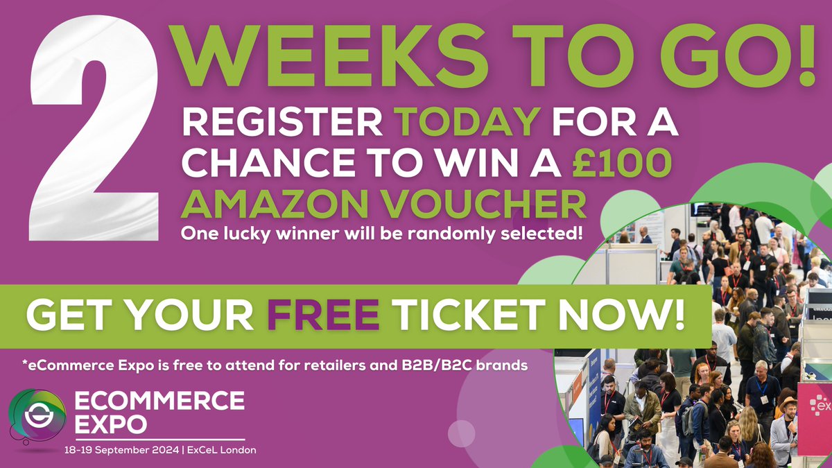 ✨ TWO WEEKS TO GO!
👉 Register TODAY for a chance to win a £100 Amazon voucher. One lucky winner will be randomly selected and contacted next week: eu1.hubs.ly/H0c6b-N0