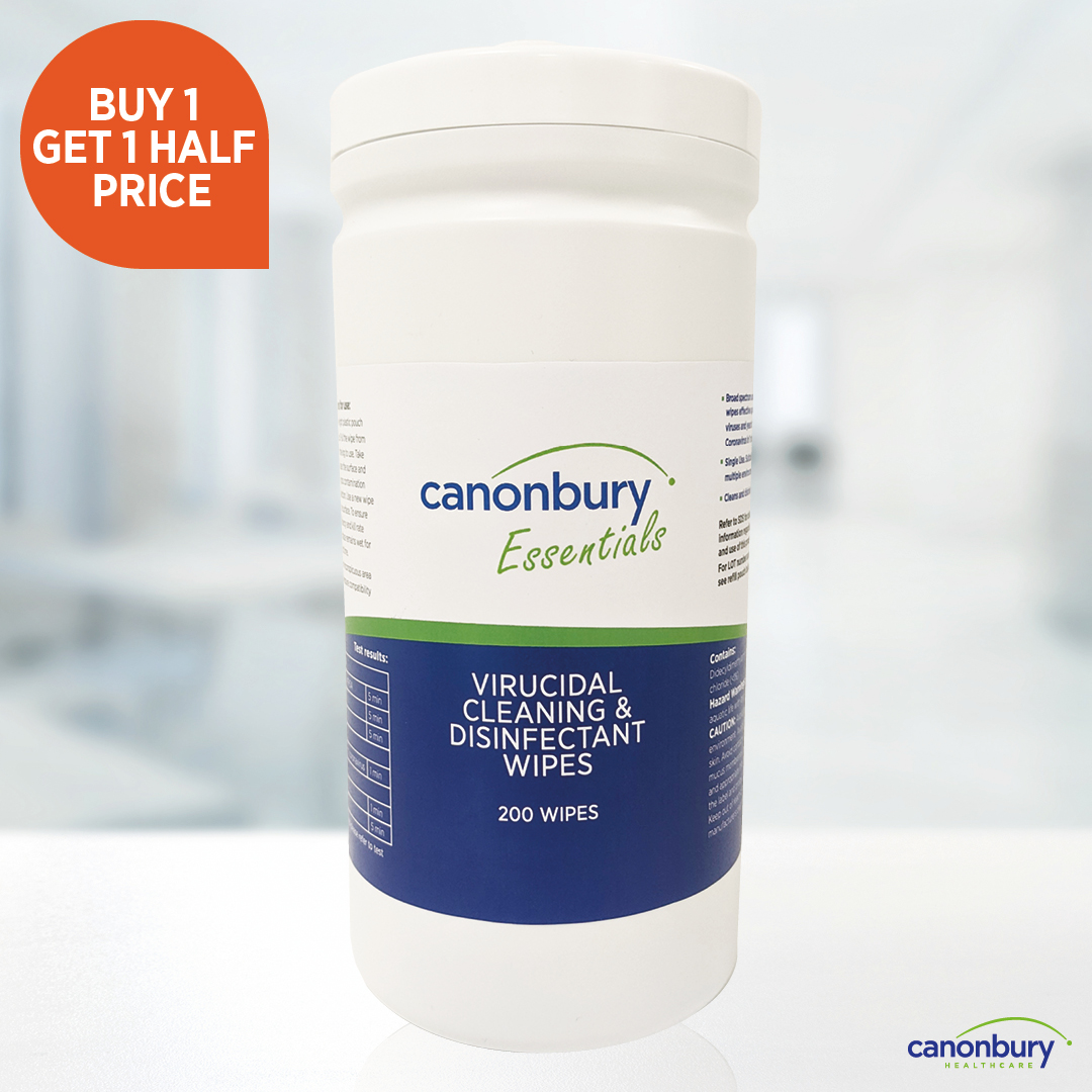 Canonbury Essentials Cleaning and Disinfectant wipes are effective against bacteria, yeast and viruses, and they're Buy 1 Get 1 Half Price throughout September!

Shop Offer of the Month ➡️ t.ly/-wfHp