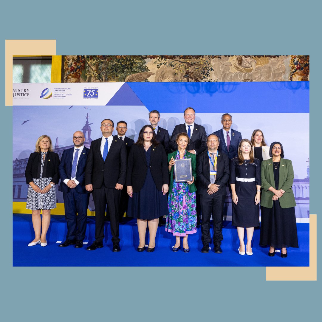 EUatCoE's tweet photo. Today, the @EU_Commission Vice-President, Věra Jourová, signed the @coe Convention on Artificial Intelligence on behalf of the European Union. 🇪🇺 @VeraJourova  @EU_Justice @DigitalEU https://t.co/hjXhs1UEPD