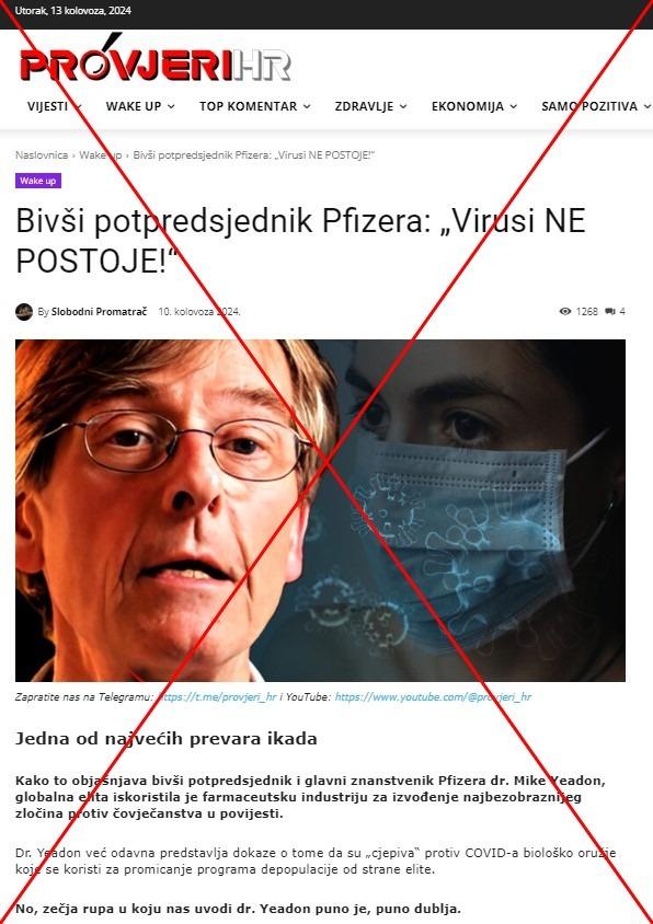 🔬Virusi su prevara i uopšte ne postoje?
🤦"Tvrditi da virusi ne postoje je kao da se tvrdi da ne postoje krave," rekao je molekularni biolog Miloš Babić za AFP. "Znamo da virusi postoje zato što možemo da ih vidimo," izjavio je
👉u.afp.com/5bGk