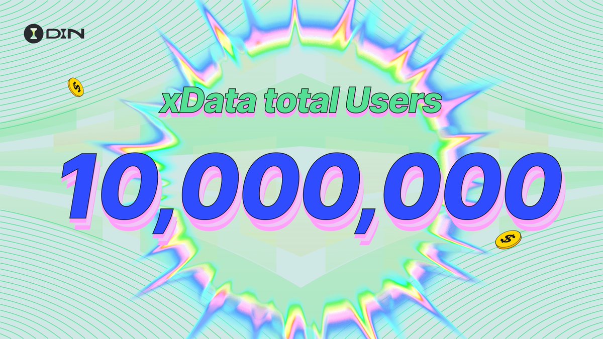 din_lol_'s tweet image. 🥳DINfriends

The total number of #xData users has exceeded 10,000,000 (10 million)! 🎉🚀 #DIN