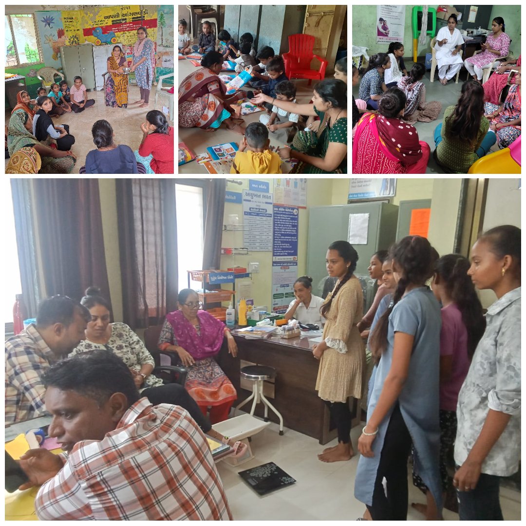 ગાંધીનગર ઘટક-૨ માં પોષણ માહ-૨૦૨૪ માં સુપોષણ દિવસ ,એનિમિયા કેમ્પ દ્વારા એનિમિયા વિશે સમજ તેમજ આરોગ્ય તપાસ, પોષણ ભી પઢાઇ ભી વાલીઓને સાથે રાખી બાળકોને પુર્વ પ્રથમિક શિક્ષણ જેવી વિવિધ પ્રવૃતી કરી ઉજવણી કરવામાં આવેલ છે.