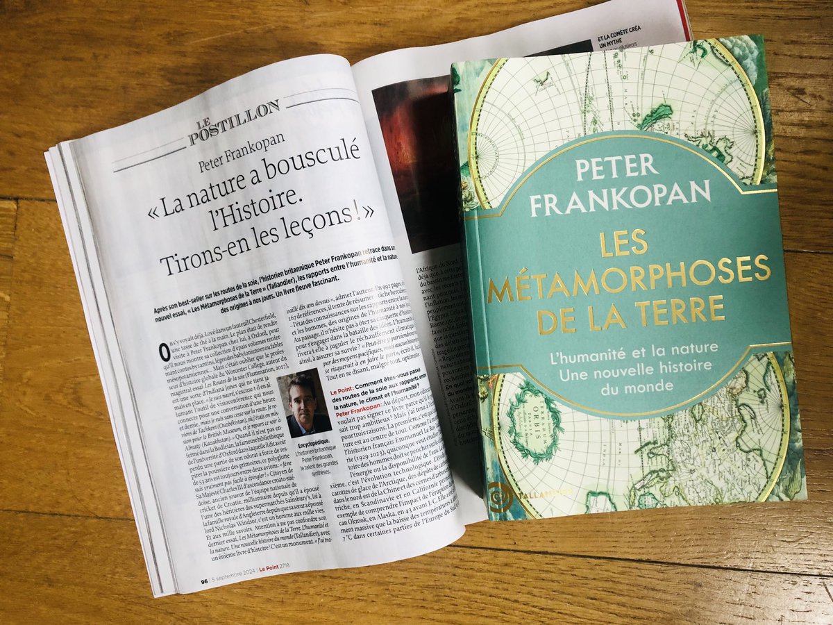 isabellbouche's tweet photo. "Un livre fleuve fascinant. Un monument." ⁦@peterfrankopan⁩ résume les connaissances sur les rapports Homme/Nature. Une nouvelle histoire du monde.
En librairie aujourd'hui et dans ⁦@LePoint⁩ avec ⁦@Francoismiguet⁩ 
⁦⁦⁦@Ed_Tallandier⁩ https://t.co/faScMDIDAw