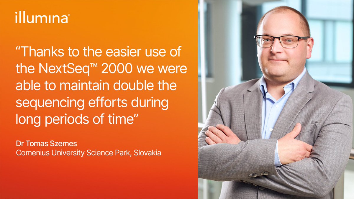 The flexibility of read count is one of Dr Tomas Szemes’s favourite features of the NextSeq™ 2000 to support the work his team do at their core lab in Slovakia. What will yours be? ilmn.ly/4fRXPtC bit.ly/3XlxpIm