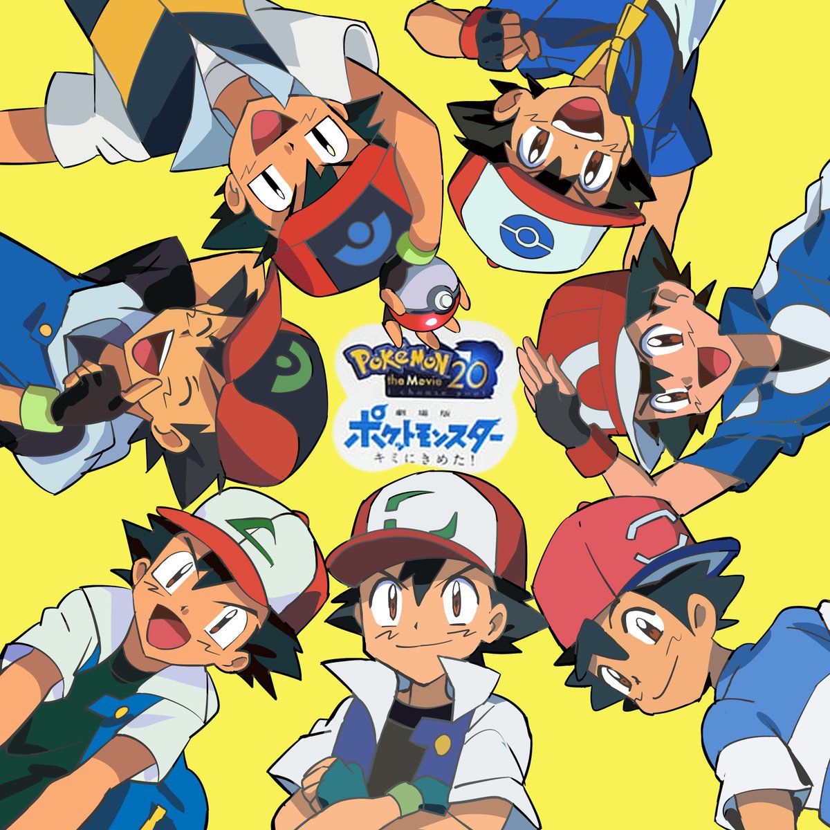 nowlifeyell's tweet image. 歴代サトシさんにも　ポケモンパンのデコキャラシールホルダーになってもらった

#アニポケ #anipoke #ポケモン #Pokemon