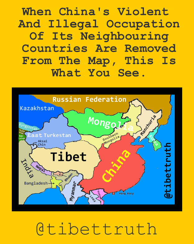tibettruth's tweet photo. 🙏Join us in posting this 🗺️of Tibet across social-media. Doing so is driving a steak into the 🖤🩶of China's disinformation campaign. 🧑‍🤝‍🧑🧑‍🤝‍🧑🧑‍🤝‍🧑with the Tibetan people. Your support counts. https://t.co/BJ2M8E1otM