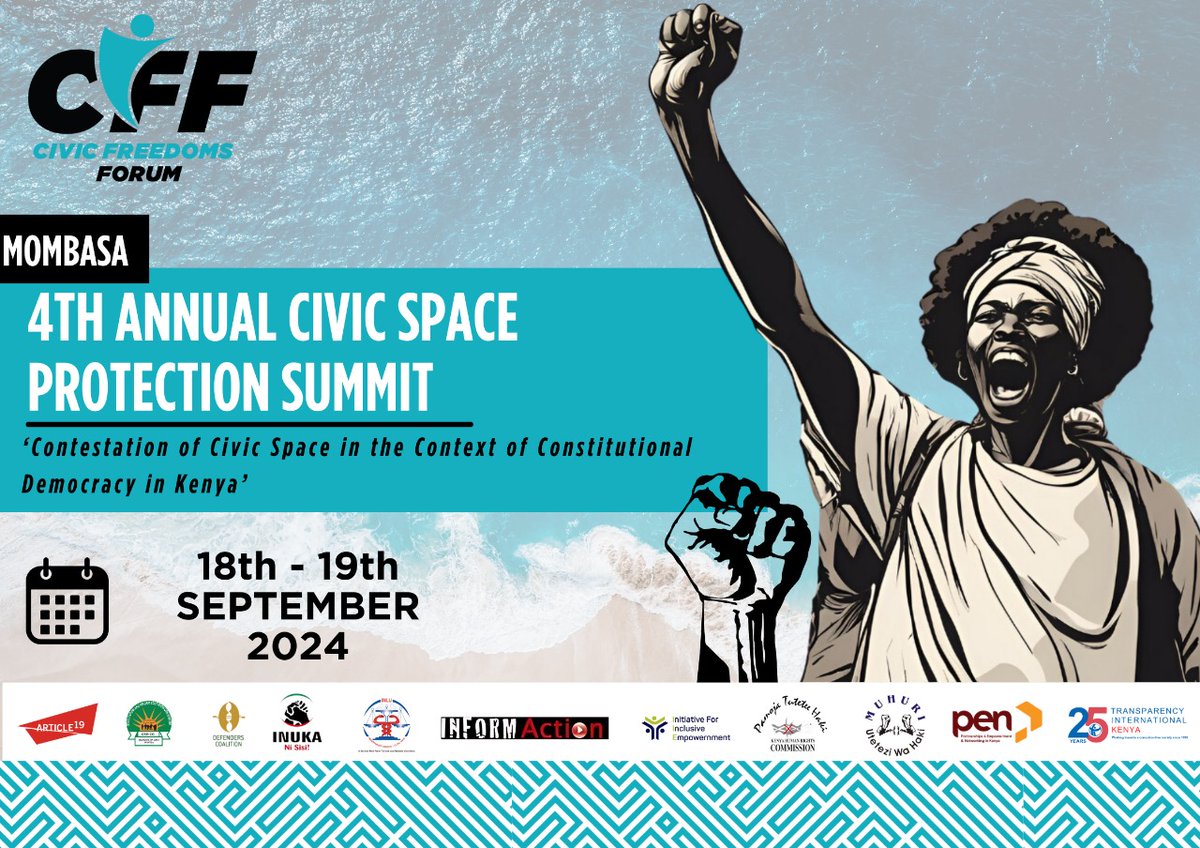 InformAction_KE's tweet photo. 📢Are you ready for the biggest conversation on #CivicSpace in Kenya?

💬 From #MediaFreedom to #DigitalActivism, we’re breaking it all down at the 4th Annual Civic Space Protection Summit! Don’t miss out! 

#CSPS4 #WatchDisscusAct https://t.co/isVMl9yerI