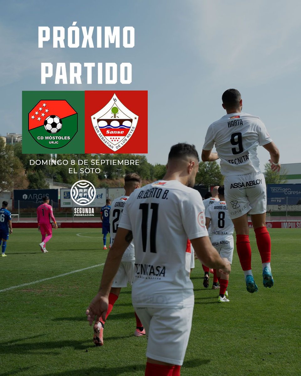 𝑱𝑶𝑹𝑵𝑨𝑫𝑨 2️⃣ | ¡El domingo vamos a por todas!

🆚 <a href="/CDMostoles/">CD Móstoles URJC</a> 
🗓️ Domingo, 8 septiembre
⏰ 12:00h
🏟️ El Soto

#VamosSanse🇵🇱
#LaUniónEsNuestraFuerza💪🏼