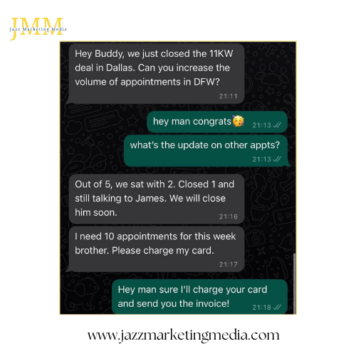 RamShubham_'s tweet photo. Big Solar Win! 🌞

Just closed an 11KW deal in Dallas with 2 out of 5 deals done! 💪 At Jazz Marketing Media, we help close deals, not just generate leads. 📈

Visit https://t.co/6fMydos4CH to boost your solar business! 🚀

#SolarSuccess #LeadGeneration #DFWSolar https://t.co/tMFgwUj9x3