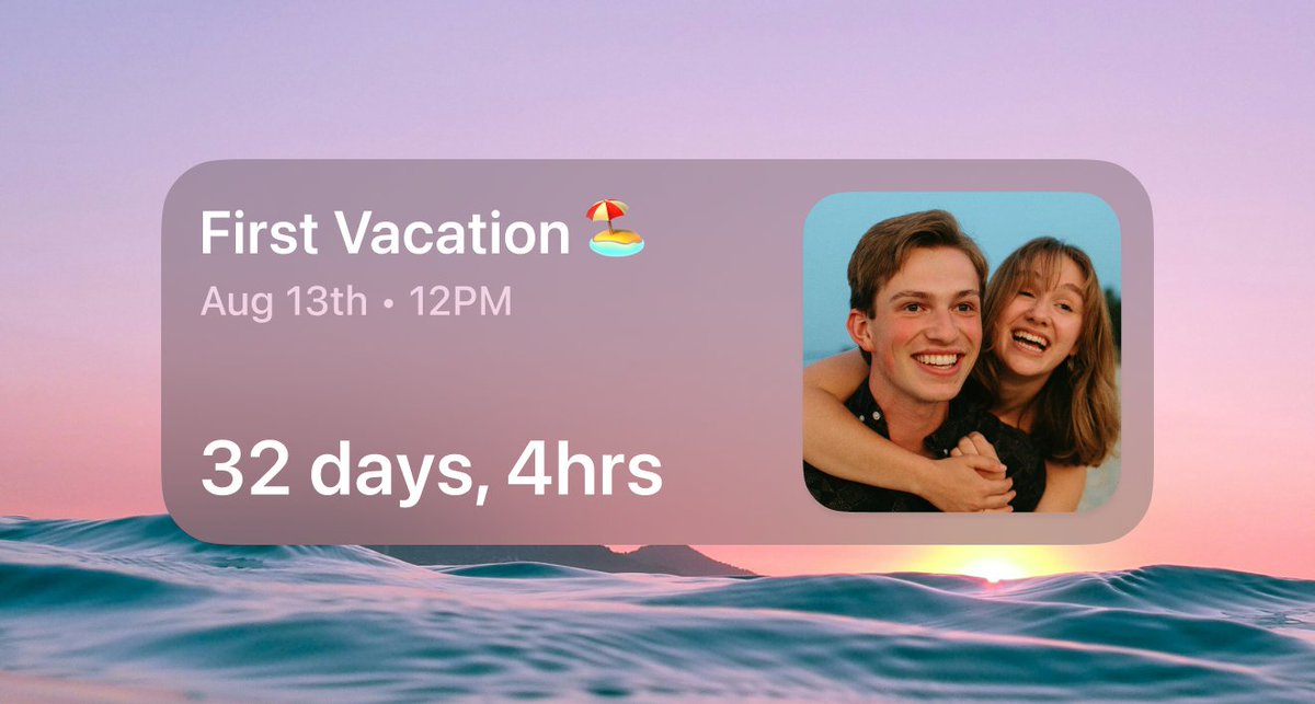 When you want to stay reminded about the good times ahead.

We've got you!

See your most exciting events on you Lock Screen with gorgeous live countdowns ✨