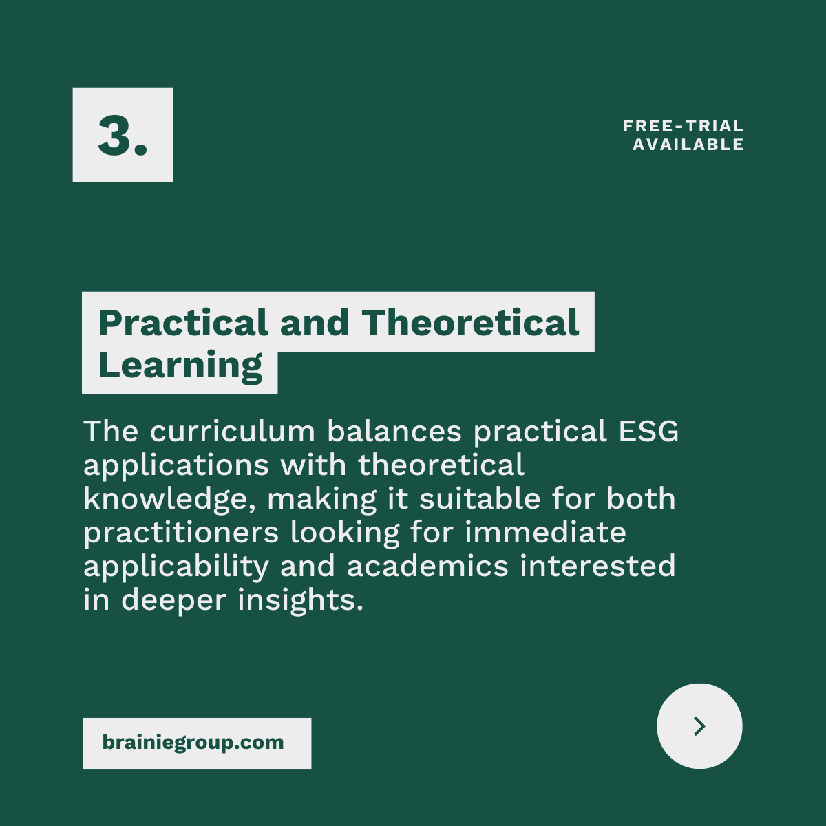Brainie12's tweet photo. Unlock ESG learning with no boundaries! 🌍💼 Our Part 8 series showcases how the CFA ESG Certificate is designed for everyone, irrespective of their professional background. Free-trial available on: https://t.co/6CayPWTOlc  #inclusivelearning #ESGeducation #sustainableinvesting https://t.co/8xK4ZnwEi4