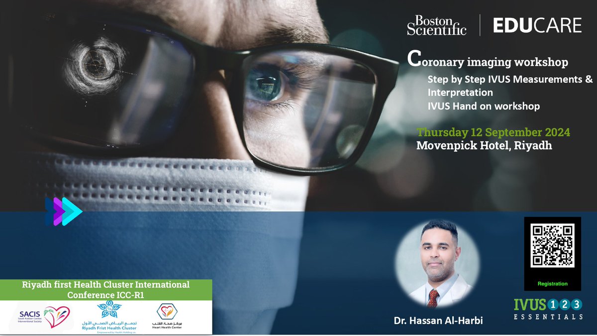 Hassan M I حسن بن محمد (@hassan_alharbi) on Twitter photo Intravascular Ultrasonography (IVUS) workshop
Join us for these workshop brought to you by <a href="/Cluster1_Riyadh/">تجمع الرياض الصحي الأول</a> <a href="/SACIS_KSA/">SACIS</a>
🗓 THURSDAY , Sep 12, 2024
🕗Time: 08:00 – 10:00 AM
🔗 Register now: icc-r1.com
#مؤتمر_القلب_العالمي_2024🫀
<a href="/Cluster1_Riyadh/">تجمع الرياض الصحي الأول</a>
#ICC_R1 Intravascular Ultrasonography (IVUS) workshop
Join us for these workshop brought to you by <a href="/Cluster1_Riyadh/">تجمع الرياض الصحي الأول</a> <a href="/SACIS_KSA/">SACIS</a>
🗓 THURSDAY , Sep 12, 2024
🕗Time: 08:00 – 10:00 AM
🔗 Register now: icc-r1.com
#مؤتمر_القلب_العالمي_2024🫀
<a href="/Cluster1_Riyadh/">تجمع الرياض الصحي الأول</a>
#ICC_R1