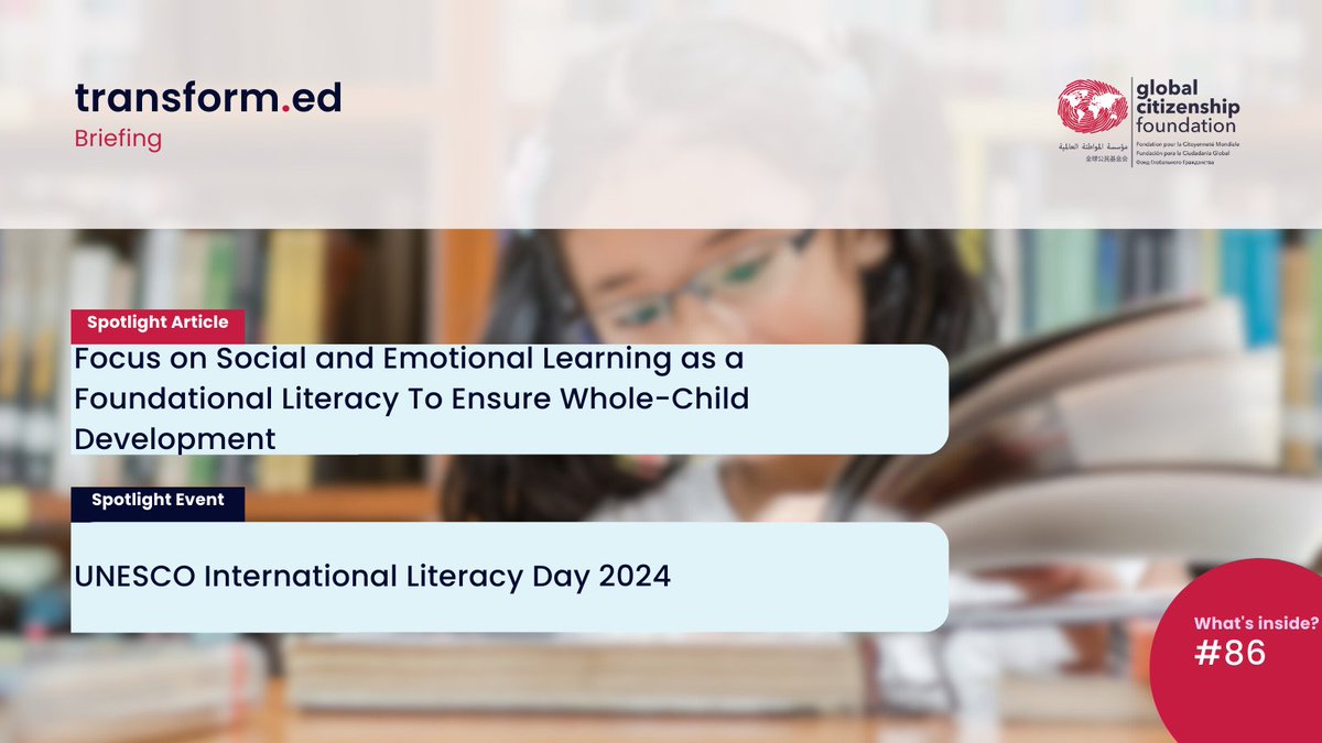 Global Citizenship Foundation (@citizenshipfund) on Twitter photo With Transform.Ed Briefing #86, we explore innovative teaching practices to enhance literacy skills, ensuring every student has the tools to succeed.
👉Read here: …etter.globalcitizenshipfoundation.org/p/transformed-…
#EnhancingLiteracy #InnovativeTeaching #TransformingEducation #TransformedThursday With Transform.Ed Briefing #86, we explore innovative teaching practices to enhance literacy skills, ensuring every student has the tools to succeed.
👉Read here: …etter.globalcitizenshipfoundation.org/p/transformed-…
#EnhancingLiteracy #InnovativeTeaching #TransformingEducation #TransformedThursday