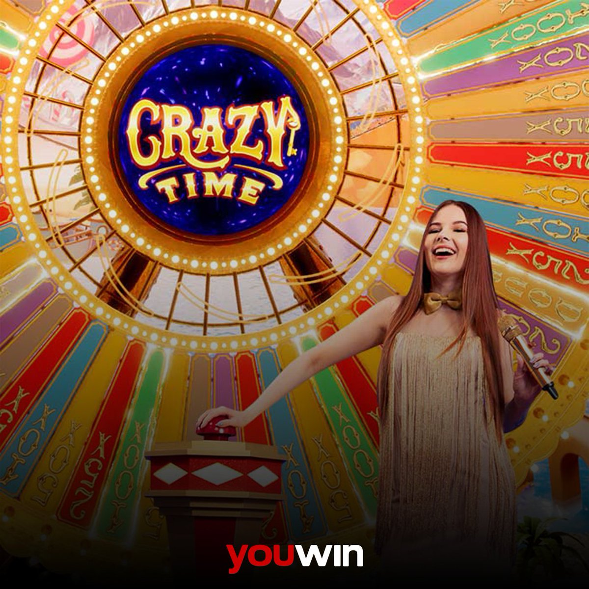 🤩 ÇARK SENİN İÇİN DÖNÜYOR!

😎 Canlı Casino'da günün kazandıran oyunu Crazy Time ile çılgın kazançlara hazır mısın? 

💰Renkli ödül çarkında bulunan çarpanlara bahislerinizi koyun ve kazançlarınızın nasıl katlandığını izleyin!

🧠 Aklını kullan, youwin'de Canlı Casino