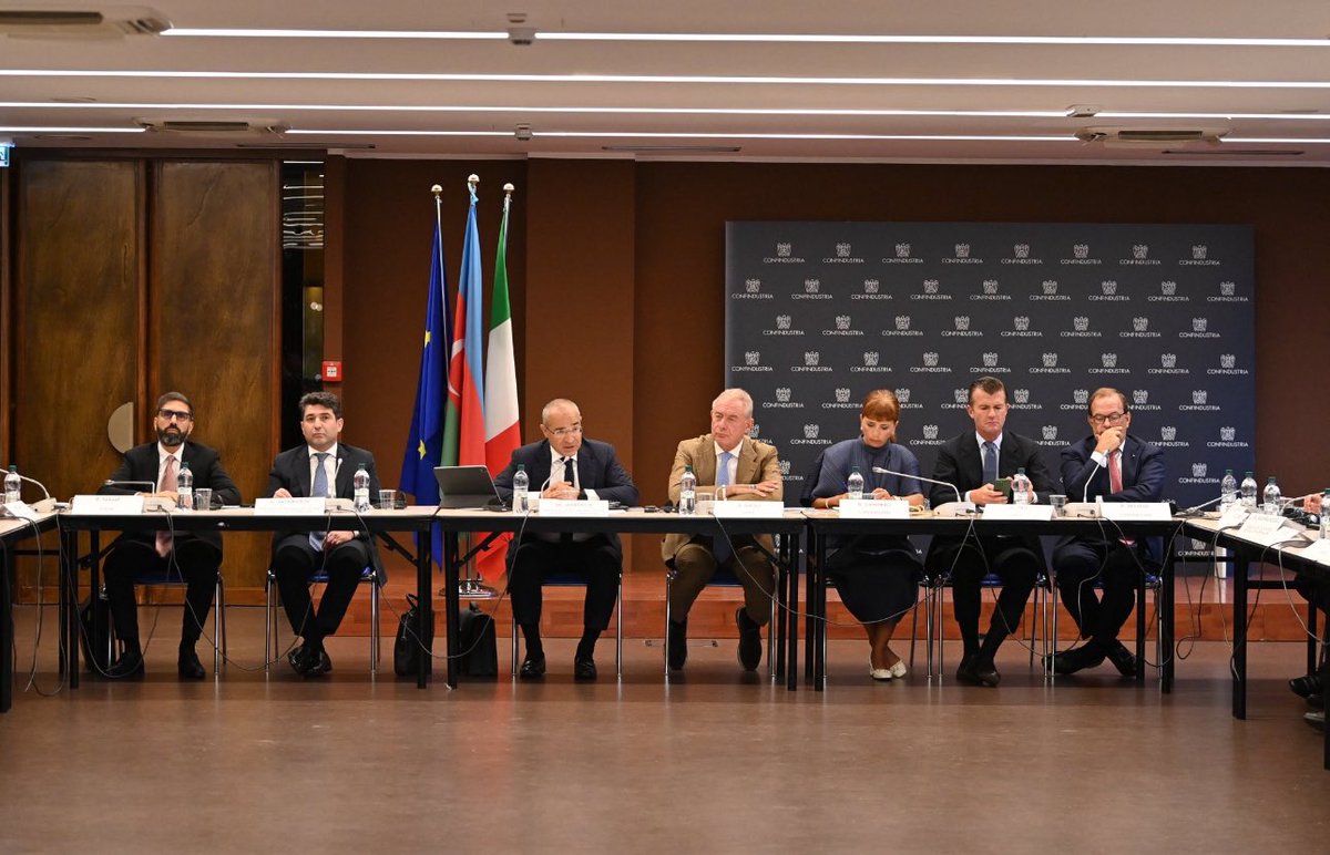 RaufKhalilov_'s tweet photo. Today I participated at a Round Table in Rome between  #Italy-#Azerbaijan  led by honorable Minister  #MikayilJabbarov and Minister #AdolfoUrso we disscussed  potential business opportunities in various sectors of economy between 🇮🇹 and 🇦🇿 companies #sardagroup_ https://t.co/0ApYhi6rrS