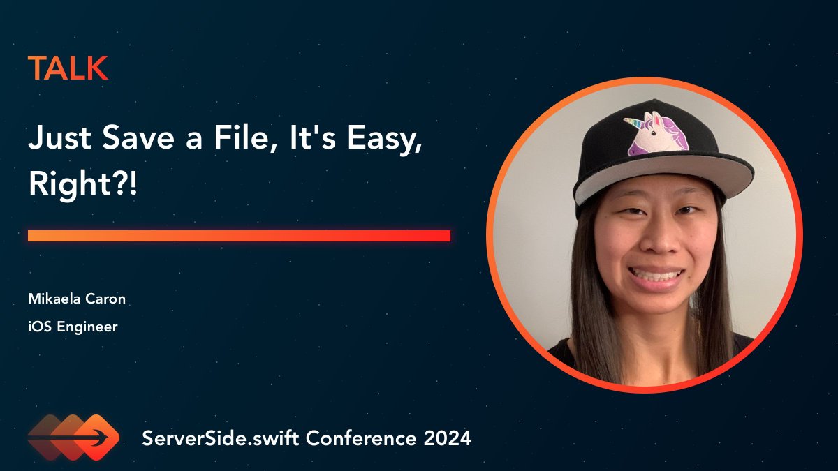 SwiftServerConf's tweet image. How hard can it be to save a file? It turns out, it's not as simple as it sounds. In this talk, Mikaela Caron (@mikaela__caron) will explain all. Get your tickets now! buff.ly/3WOxZy1