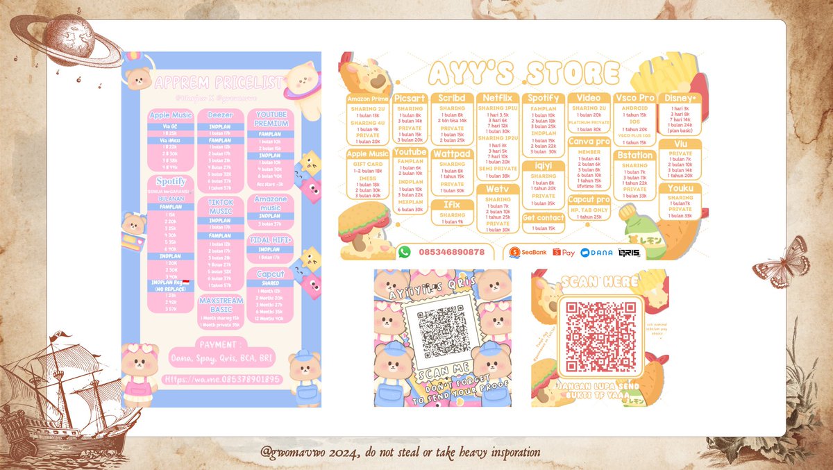 Hiii kamuuu! Nyari apa?¿ Nyari edit pl/edit pricelist yang bisa bundle sama qr deco/qris deco yh??? Mari siniiii bisa di akuuW 😜 
#zonauang 66