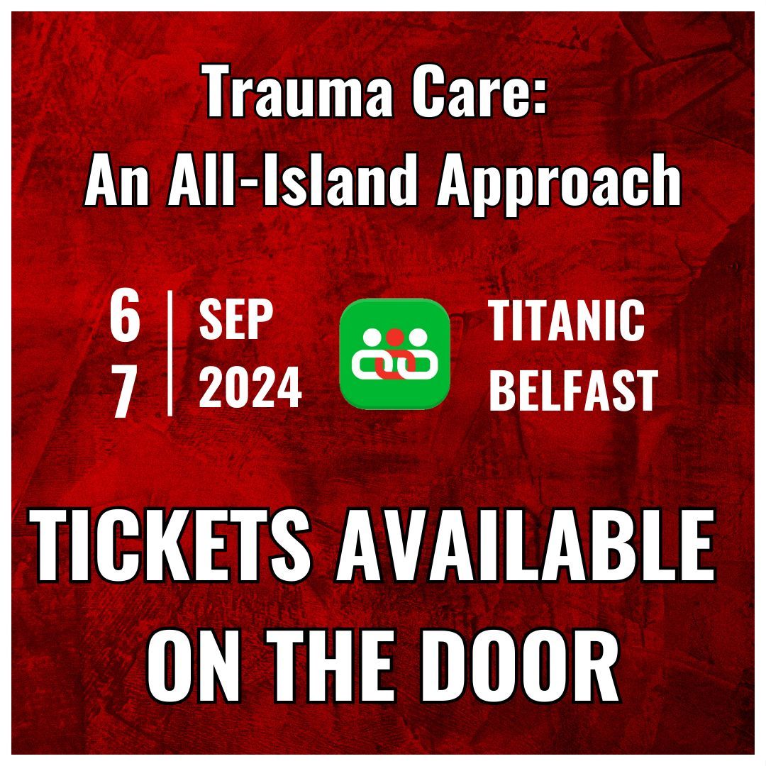 Are you excited for tomorrow? We sure are! 🤩  

💚 Trauma Care: An All-Island Approach. 
🗓️ 6th &amp; 7th September. 
📍 Titanic Belfast

Did you manage to book your place? Don't worry if not, as there are TICKETS AVAILABLE ON THE DOOR 🥳 

Hopefully, we will see you tomorrow