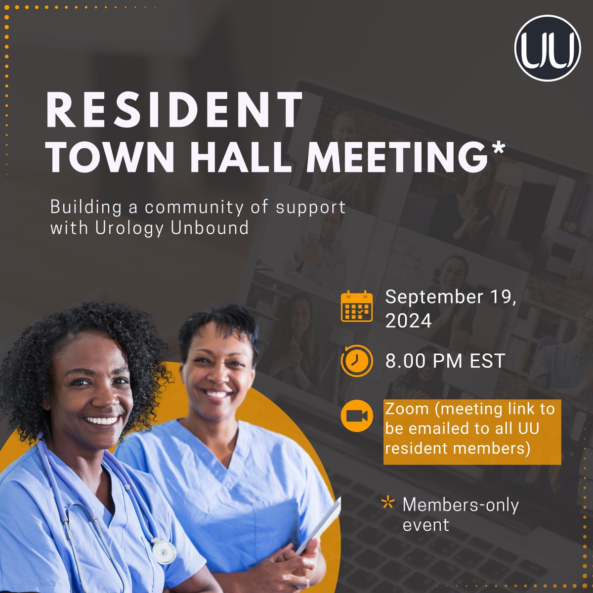 Urology Unbound (@urologyunbound) on Twitter photo Urology Residents! Don’t miss our Resident Town Hall Meeting on Sept 19 at 8 PM EST! Connect, share insights, & grow your community.
👉 Not a member? Hit the link in our bio to sign up!
Members, check your inbox for the meeting link by the end of this week!
<a href="/UroResidency/">UroResidency</a> Urology Residents! Don’t miss our Resident Town Hall Meeting on Sept 19 at 8 PM EST! Connect, share insights, & grow your community.
👉 Not a member? Hit the link in our bio to sign up!
Members, check your inbox for the meeting link by the end of this week!
<a href="/UroResidency/">UroResidency</a>