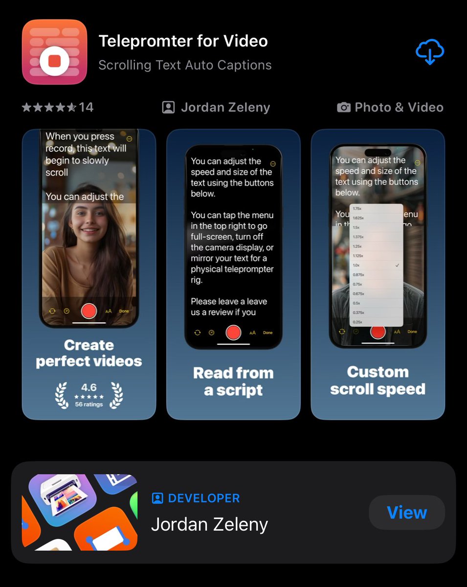 jordansamz's tweet image. Just released major updates to my Teleprompter app. Retweet and I’ll DM you 1 year free code!