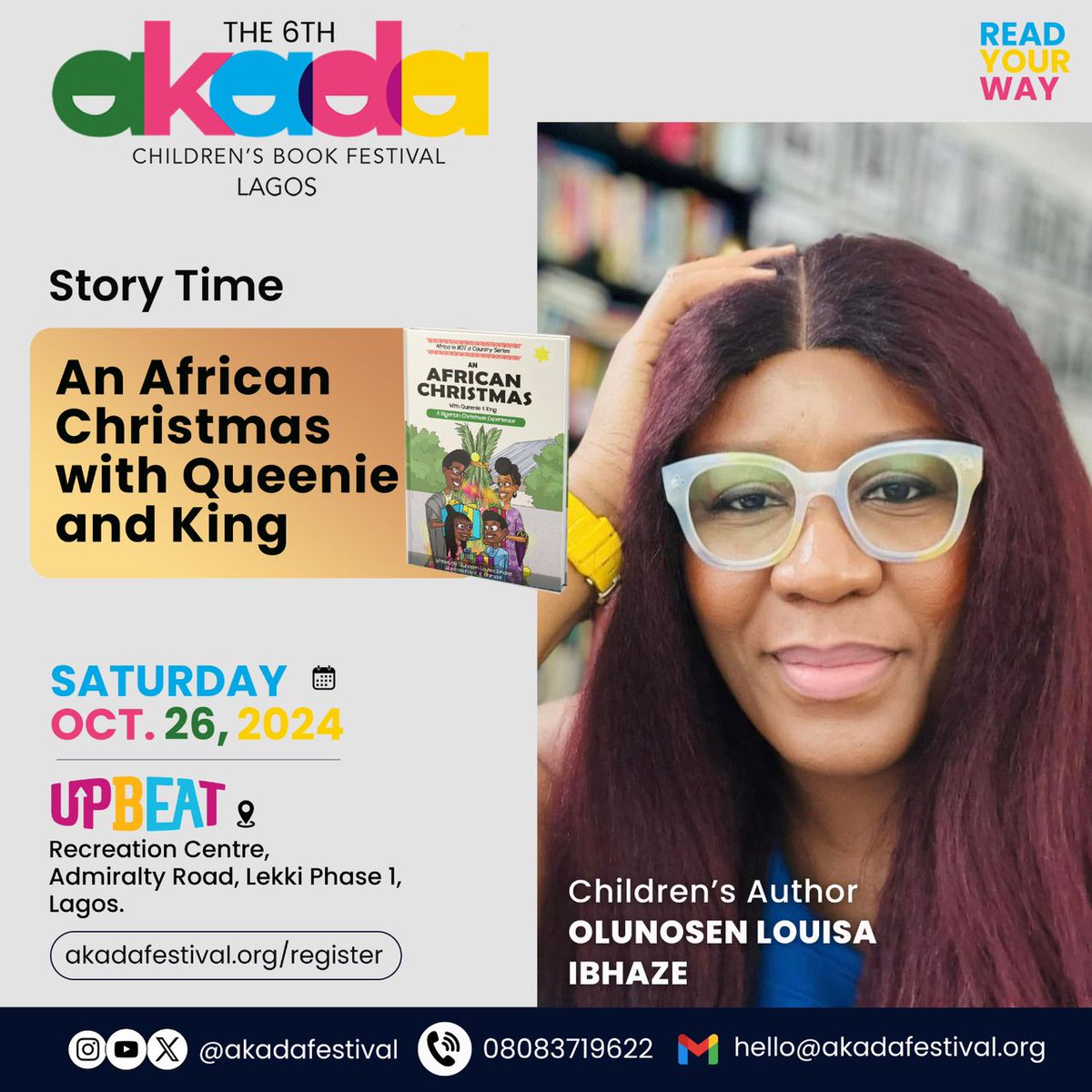 We are thrilled to welcome <a href="/LadyLouisaWrite/">LadyLouisa Writes🇳🇬🇬🇧🇨🇦🍁</a> to the 6th Edition of the ACBF! She’ll be hosting two captivating story time sessions featuring her books, “An African Christmas with Queenie and King” and “The Best Party Jollof Rice.”

Register now by visiting akadafestival.org/register.
