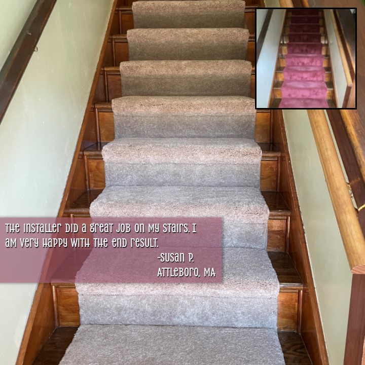 Stairway to heaven? ☁️ Our recent carpet install transformed this staircase. The customer was overjoyed #CarpetExtras #Staircase #HomeImprovement #Flooring
