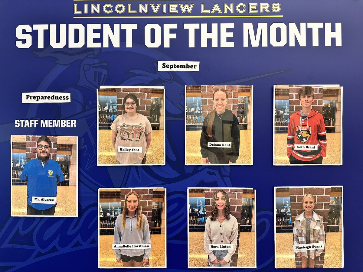 ⭐️ Student of the Month ⭐️

Congratulations to the students &amp; staff of the month! They were chosen because they came to the school year PREPARED to learn!