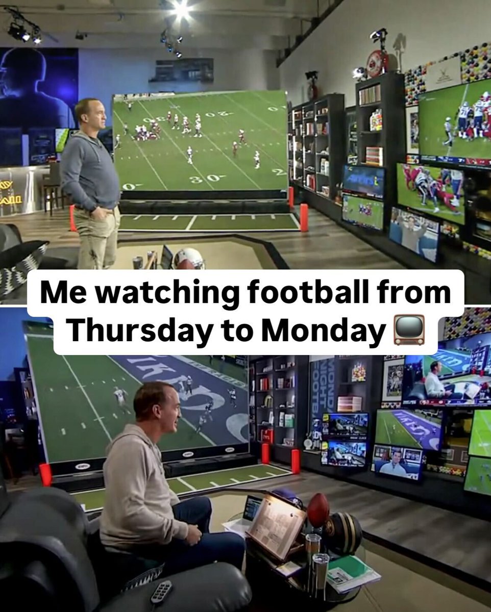 SportsCenter's tweet image. Five straight days of NFL and CFB 🥹