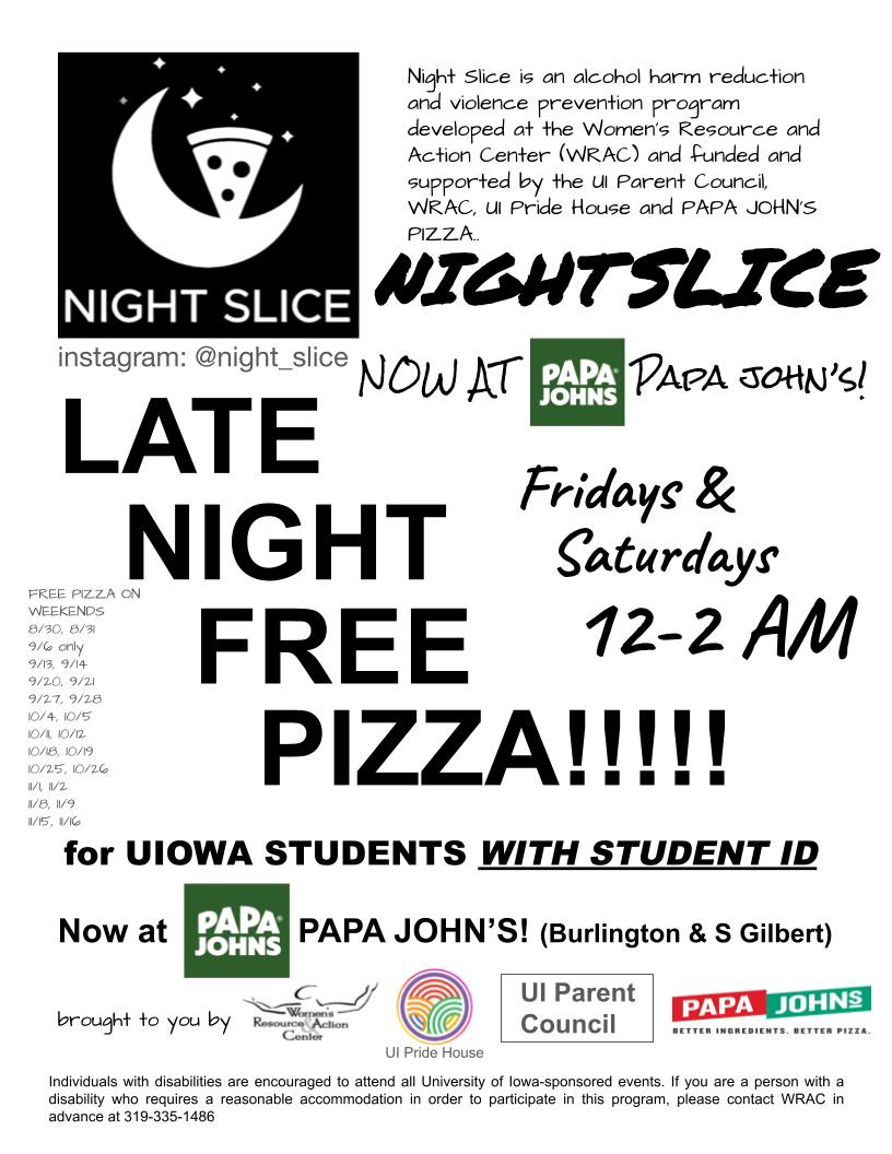Come and enjoy late-night free pizza! 🍕