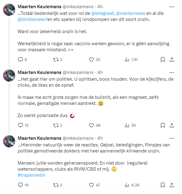 <a href="/john_bumblebee/">John</a> Het maakt ook niet meer uit wat de kranten schrijven. De Telegraaf <a href="/telegraaf/">De Telegraaf</a>, Trouw <a href="/trouw/">Trouw</a> etc.  Ze hebben het vertrouwen van abonnees beschaamd. Ze hebben Nederlanders de afgelopen jaren verraden, door mensen niet in te lichten en enkel overheidspropaganda te verspreiden. De