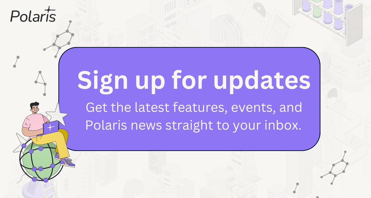Polaris_HQ's tweet image. Want to be the first to know about new features, datasets, benchmarks, events, and more? Sign up for the Polaris mailing list! Get updates from us straight to your inbox. 📩

polarishub.io/#subscribe-to-…