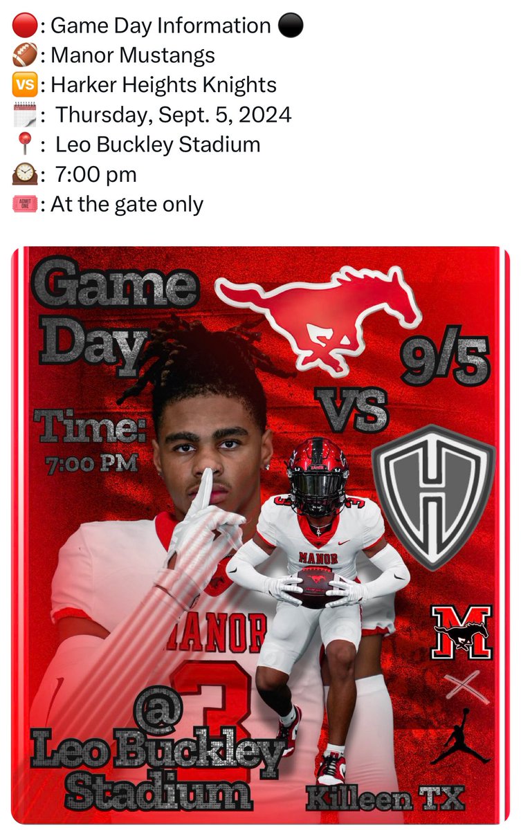 🔵🏈🔴 Manor ISD Varsity Football is taking over Killeen tonight! 🔴🏈🔵