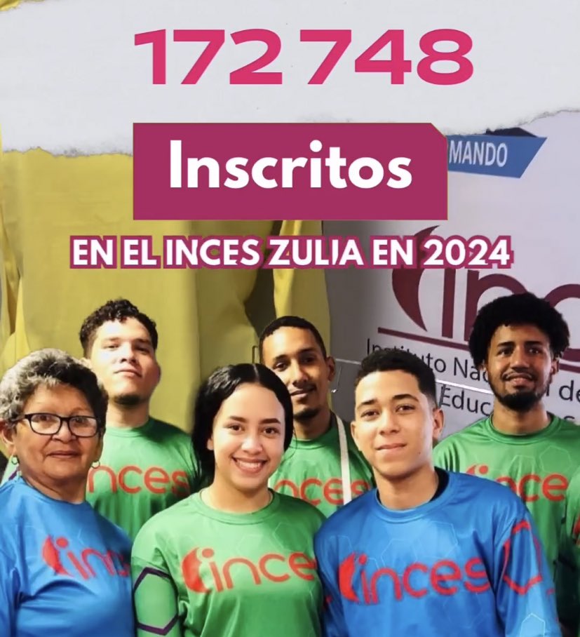 ¡Construimos un futuro mejor con el Inces! 

Estamos creando oportunidades para un mañana lleno de éxitos y logros. 🌟 

¡Orgullosamente registramos 172 748 inscritos en el Inces,  en el #Zulia durante este 2024 y vamos por mucho más! 

#AprendeLaTécnica