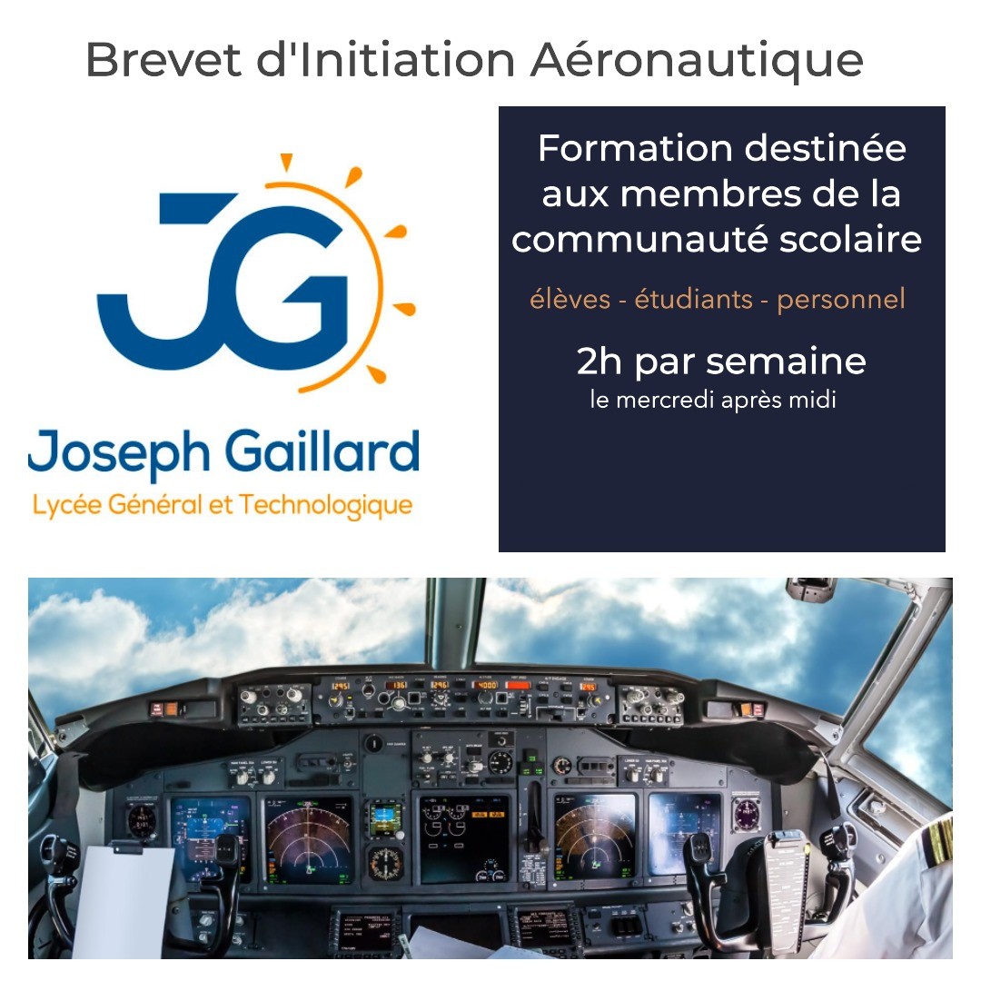 Rentrée du BIA le 18 sept

• Ouvert à tous (élèves, étudiants, personnels, ...)
• Cours sur l’aviation et le spatial (2h/semaine le mercredi PM)
• Vols d’initiation sur simulateur certifié et sur avion école
• Visites d’installations...

Plus d'infos :
pascalp.fr/bia/