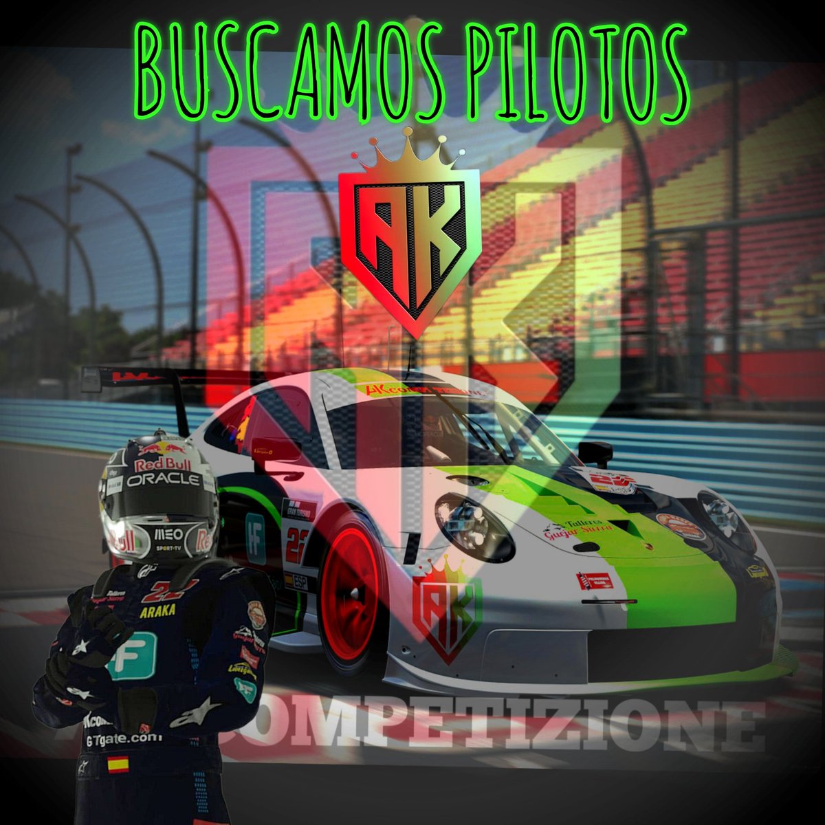 A POCO DE QUE COMIENCE LA TEMPORADA HEMOS DECIDIDO INTENTAR AUMENTAR LA PLANTILLA, PILOTOS PARA PARTICIPAR EN CAMPEONATOS DE ALTO NIVEL, COMO LA LC, ACOMPAÑARNOS A PULPI. ETC INTERESADO MD! EQUIPO CON TOTAL LIBERTAD Y SIN PRESIONES!!✌️