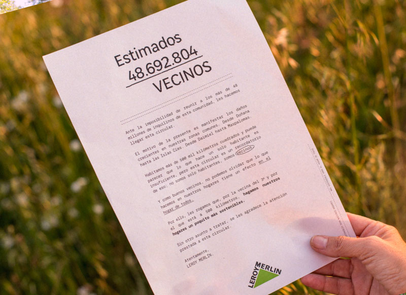 revistactrl's tweet photo. Leroy Merlin lanza una circular a todos los vecinos de España para que juntos cuidemos de nuestro hogar común: el planeta Tierra 🌍♻️🌿🌊🐝 https://t.co/o4XnLjys7k @leroymerlin_es @OgilvyES #SOStenibles #LaCircular https://t.co/xswe4Bjpz5