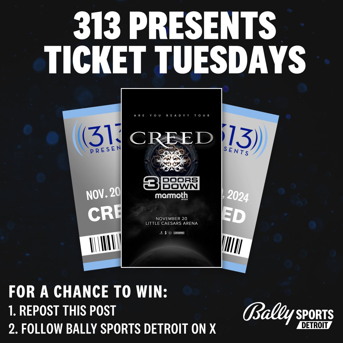 FanDuelSN_DET's tweet image. 🎟️ 313 PRESENTS TICKET TUESDAYS 🎟️

Your chance to win tickets to an upcoming @313Presents event/concert!

How to enter:
➖ Repost this post
➖ Follow @BallySportsDET

No purchase necessary. MI and OH residents only. 18+. See full rules at bit.ly/313giveaway.