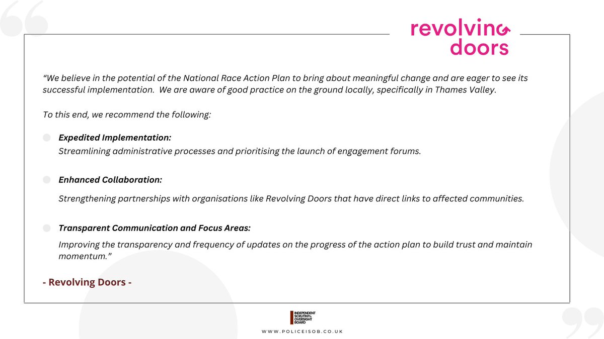 Independent Scrutiny & Oversight Board (@policeisob) on Twitter photo We're spotlighting contributors to our latest annual report. Discover insights from <a href="/RevDoors/">Revolving Doors</a> and other contributors in our latest report:
policeisob.co.uk/annual-reports We're spotlighting contributors to our latest annual report. Discover insights from <a href="/RevDoors/">Revolving Doors</a> and other contributors in our latest report:
policeisob.co.uk/annual-reports
