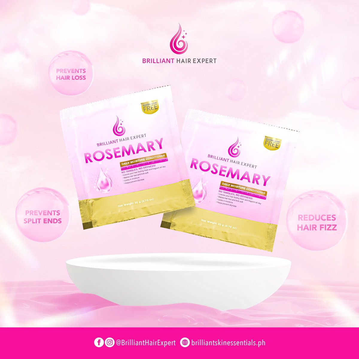 Rosemary Daily Moisture Conditioner is packed with ingredients that combat hair loss, reduce hair frizz, and prevent split ends providing you with shinier and fuller hair. 😍

Try it now for only PHP 16.00 SRP! 🛒

#BrilliantHairExpert 💧
#BrilliantSkinEssentials 💎