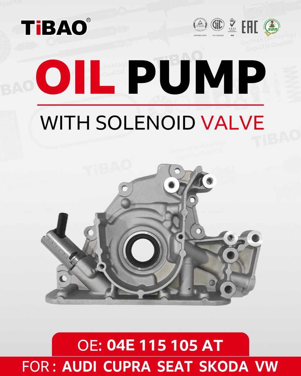 tibaoautoparts's tweet image. Attention for all global B2B wholeslaers - TiBAO oil pump with solenoid valve

Product Features:
OE No: 04E 115 105
Car Models: VW, Audi, Cupra, Seat, Skoda

More Info: tibao.hk/Media/newsDeta…
Email: sales@tibao.de

#oilpump #solenoidvalve #vwparts #tibao #audiparts #skodaparts