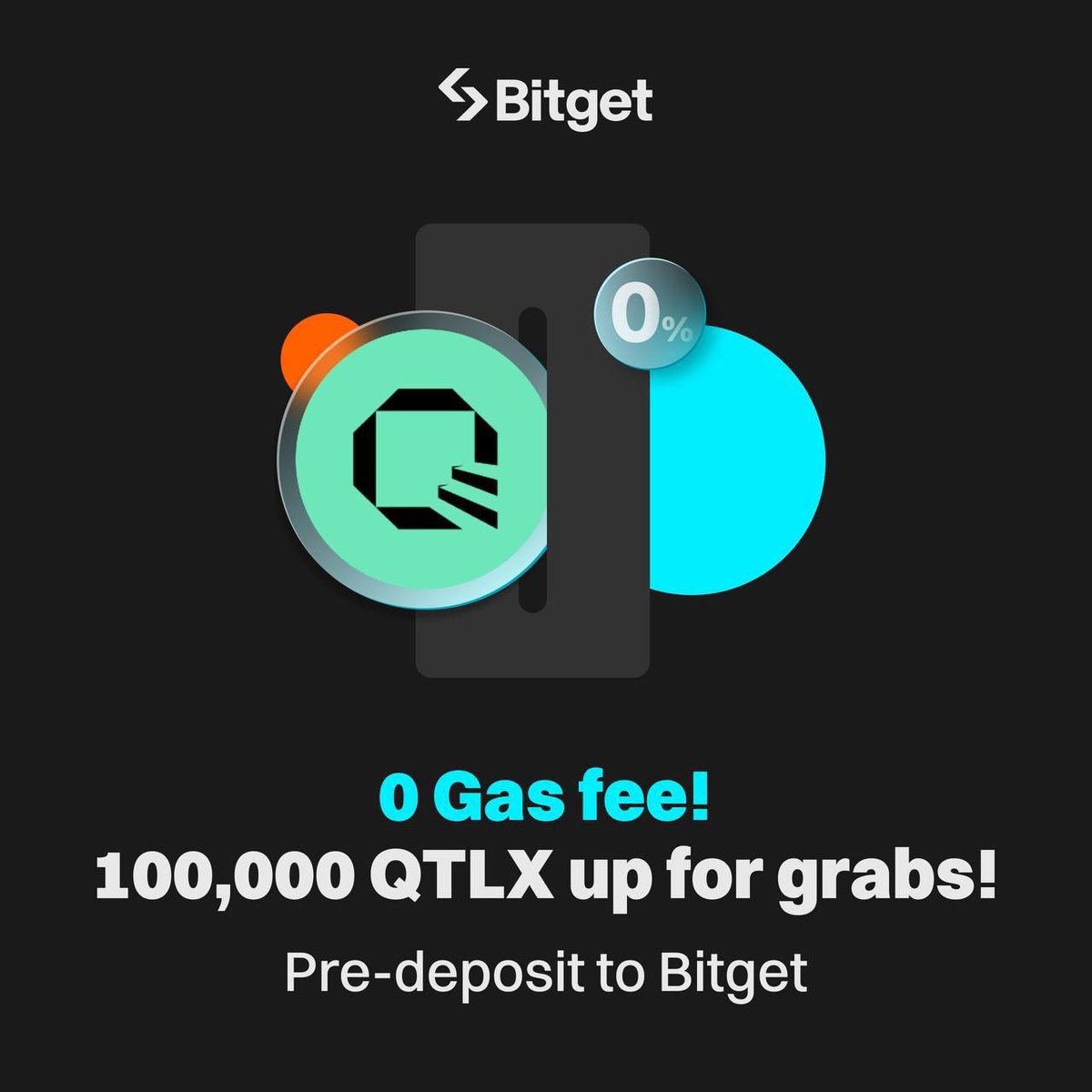 📢$QTLX first Airdrop claim to <a href="/bitgetglobal/">Bitget</a> is now open!

Enjoy a 0 gas fee claiming and win in extra raffle! The first 2000 participants can receive additional 50 $QTLX in Bitget.

Three kinds of eligibility:
1️⃣ Quantlytica stakers
2️⃣ TaskOn members > 125 Points
3️⃣ BIBI or