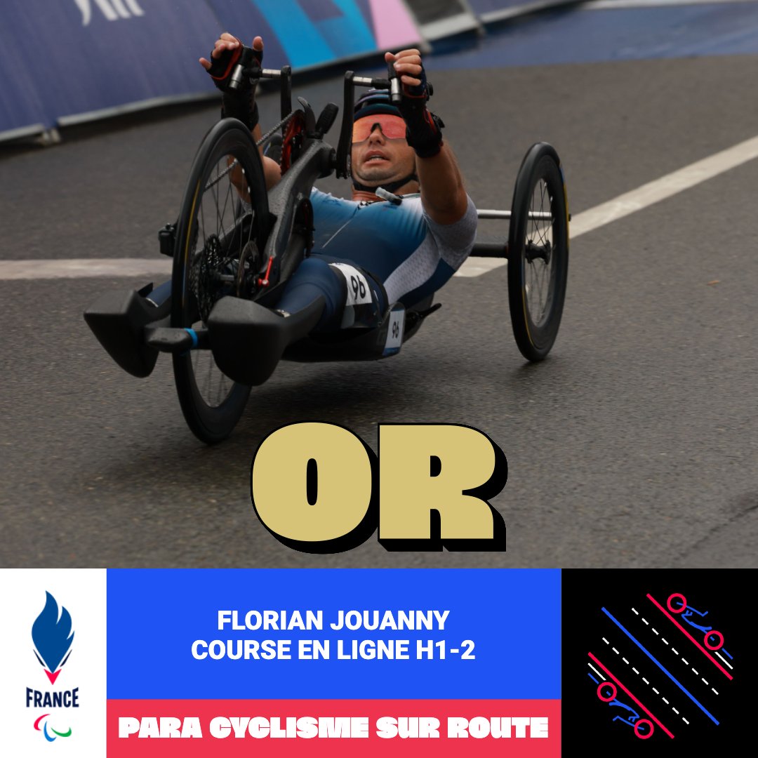 CHAMPION PARALYMPIQUE 🥇

Après le bronze hier sur le contre-la-montre, Florian Jouanny s'impose en maître sur la course en ligne !

#AllezLesBleus #Paris2024