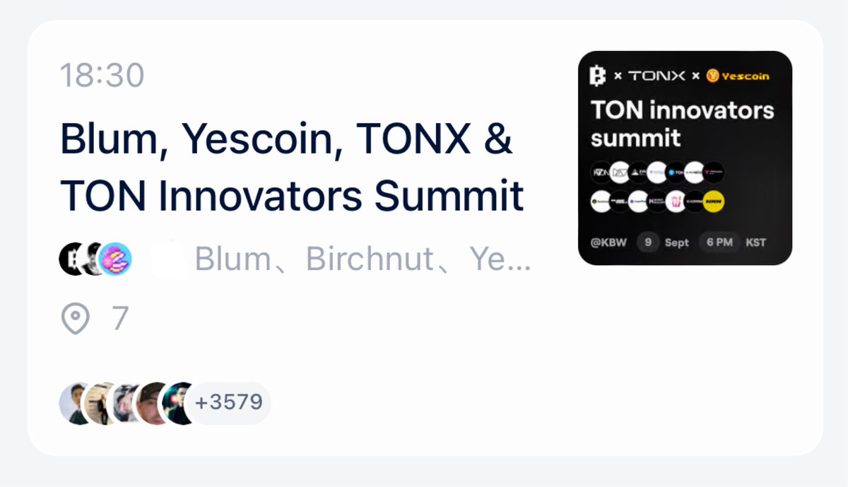 Yescoin_Fam's tweet image. 📢Our event with Blum TonX KTON is super popular, with over 3,500+ people already signed up, and it’s been featured in KBW’s highlight events! 🎉

🥳The event is starting soon, don’t miss out!

RSVP now👉 lu.ma/c4gf218q