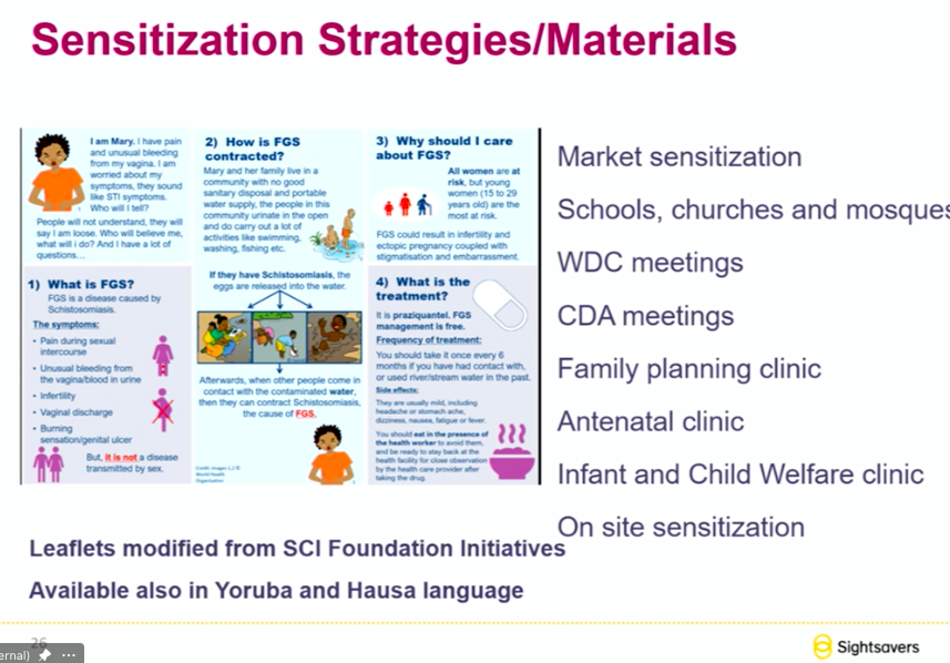 Global Schistosomiasis Alliance (@elimin8schisto) on Twitter photo Highlighting experiences fr Nigeria, <a href="/Dr_OluwoleAS/">Oluwole Akinola</a> <a href="/sightsavers/">Sightsavers</a> shares #FGSchisto issues in 🇳🇬 & their response, incl FGS #HealthWorkers training, treatment pathway for patients at-risk of #Schistosomiasis, & implementation and integration into #SRHR & #PrimaryCare services. Highlighting experiences fr Nigeria, <a href="/Dr_OluwoleAS/">Oluwole Akinola</a> <a href="/sightsavers/">Sightsavers</a> shares #FGSchisto issues in 🇳🇬 & their response, incl FGS #HealthWorkers training, treatment pathway for patients at-risk of #Schistosomiasis, & implementation and integration into #SRHR & #PrimaryCare services.